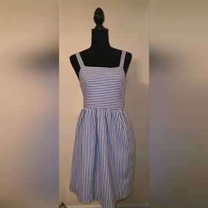 LOFT Ann Taylor Blue&White Striped Coastal Sleeveless Dress in Size XS